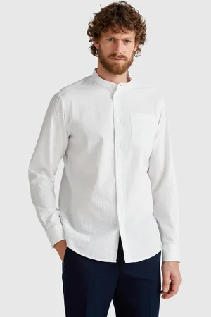 Benetton Gestreiftes Koreanisches Hemd