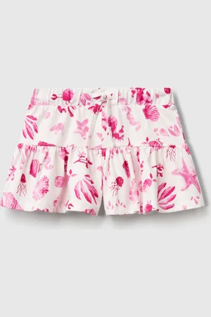 Benetton Weiße Shorts Mit Rosa Muscheln