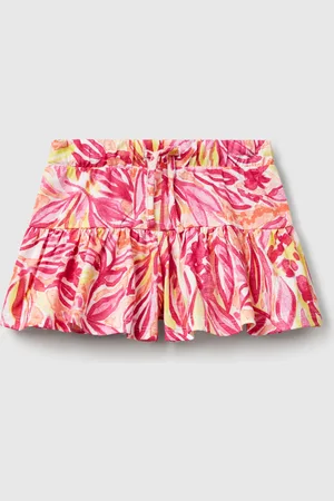 Benetton Rosa Shorts Mit Tropischem Aufdruck