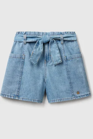 Benetton Leichte Bermuda-paperbag Aus Denim