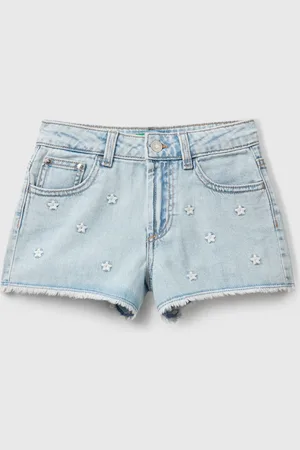 Benetton Jeansshorts Mit Sternenstickerei