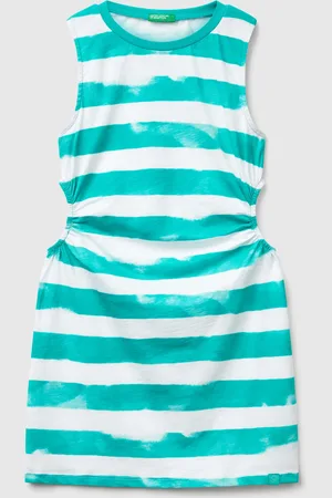 Benetton Gestreiftes Kleid Mit Bullauge