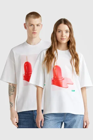 Benetton 100% Cotton T-shirt With Ice Cream Print