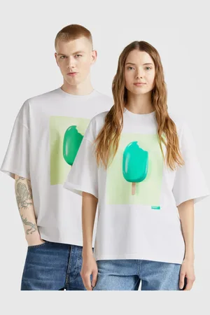 Benetton 100% Cotton T-shirt With Ice Cream Print