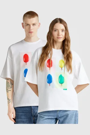 Benetton 100% Cotton T-shirt With Ice Cream Print