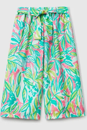 Benetton Palazzo-hose Mit Tropischem Print