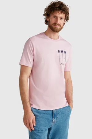 Benetton Pastellrosa T-shirt Mit Grafik