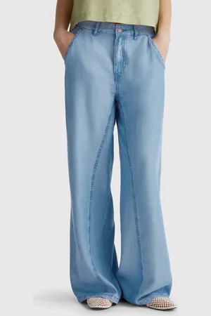 Benetton Weite Chambray-hose