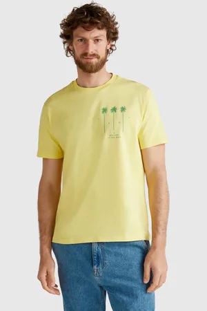 Benetton Gelbes T-shirt Mit Grafiken