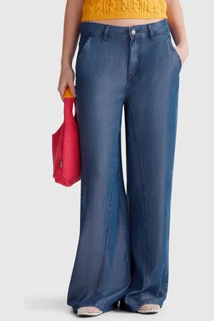 Benetton Weite Chambray-hose