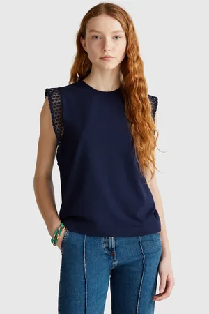 Benetton Ärmelloses Top Mit Makramee