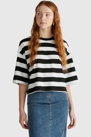 Benetton Schwarz-weiß Gestreiftes T-shirt