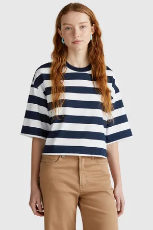 Benetton Blau-weiß Gestreiftes T-shirt