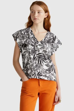 Benetton T-shirt Mit Blumendruck