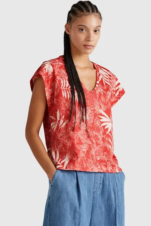 Benetton T-shirt Mit Blumendruck