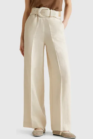 Benetton Palazzo-hose Aus 100 % Leinen
