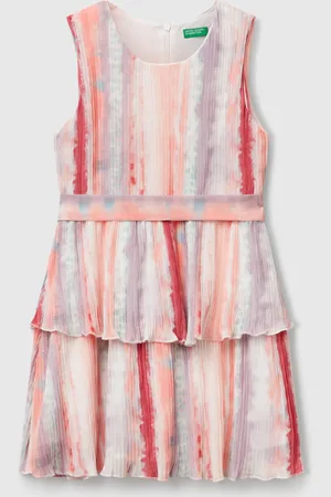 Benetton Gemustertes Faltenkleid