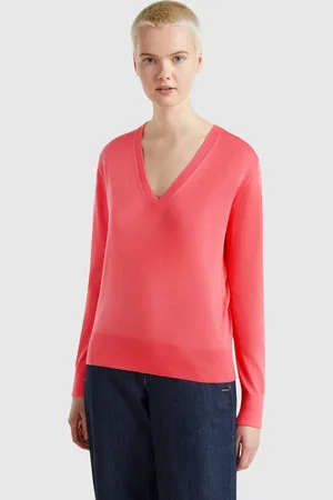Benetton Pullover Mit V-ausschnitt Aus Seidenmischung