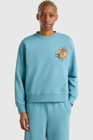 Benetton Sweatshirt Mit Blumenstickerei