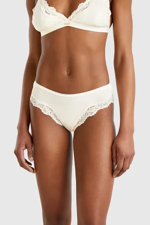 Benetton Hoher Slip Mit Spitzeneinsätzen