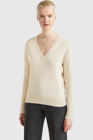 Benetton Pullover Mit V-ausschnitt Aus Seidenmischung