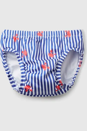 Benetton Gestreifte Badehose Mit Krabben
