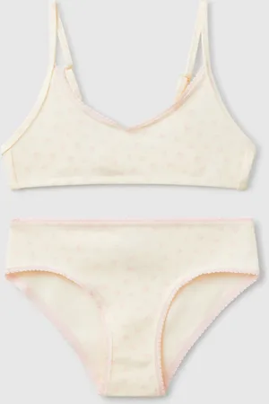 Benetton Set Aus Büstenhalter Und Slip Mit Blumenmuster