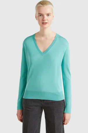 Benetton Pullover Mit V-ausschnitt Aus Seidenmischung
