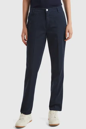 Benetton Slim Fit Chinohose Aus Dunkelblauer Baumwolle