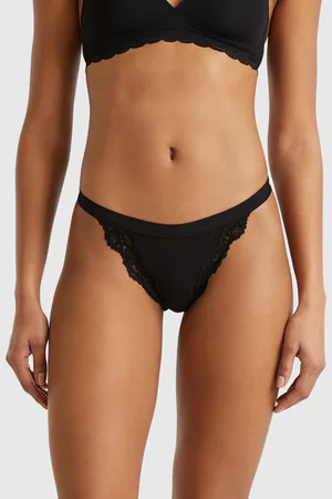 Benetton Slip Mit Spitzeneinsätzen