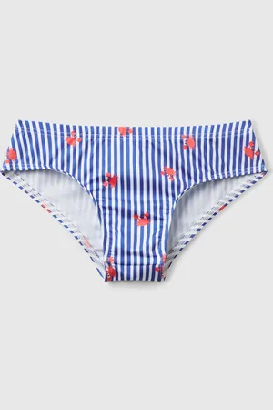 Benetton Gestreifte Badehose Mit Krabbenprint