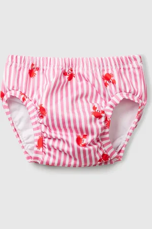 Benetton Gestreifte Badehose Mit Krabben