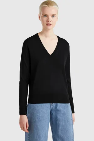 Benetton Pullover Mit V-ausschnitt Aus Seidenmischung