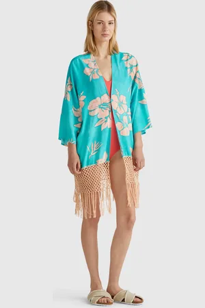 Benetton Kimono-pullover Mit Blumendruck