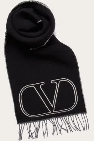 VALENTINO GARAVANI VLOGO SIGNATURE-SCHAL AUS WOLLE UND KASCHMIR Mann UNI