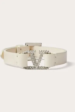VALENTINO GARAVANI GARAVANI VLOGO SIGNATURE LEDERARMBAND MIT KRISTALLEN Frau UNI