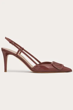 VALENTINO GARAVANI SLINGBACK-PUMPS VLOGO SIGNATURE AUS LACKLEDER MIT 80 MM-ABSATZ Frau 35.5