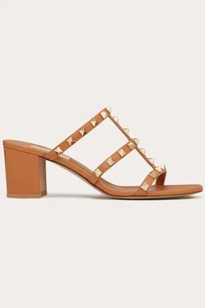 VALENTINO GARAVANI SLIDER-SANDALEN ROCKSTUD AUS KALBSLEDER 60 MM Frau 34