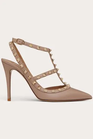 VALENTINO GARAVANI PUMPS ROCKSTUD MIT RIEMCHEN 100 MM Frau 34.5