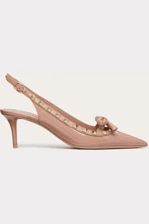VALENTINO GARAVANI ROCKSTUD SLINGBACK-PUMPS AUS LACKLEDER MIT SCHLEIFE 60MM Frau 35.5