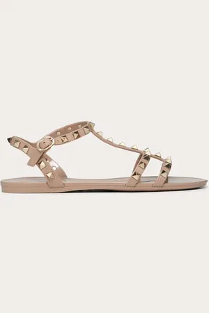 VALENTINO GARAVANI FLACHE SANDALEN ROCKSTUD AUS GUMMI Frau 35