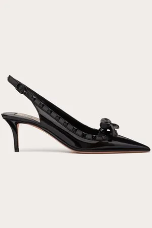 VALENTINO GARAVANI ROCKSTUD SLINGBACK-PUMPS AUS LACKLEDER MIT SCHLEIFE UND ABGESTIMMTEN STUDS 60MM Frau 35.5