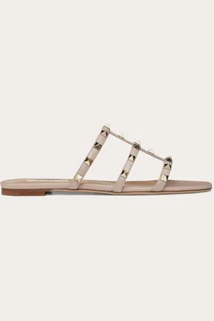 VALENTINO GARAVANI FLACHE SLIDER-PANTOLETTEN ROCKSTUD Frau 34.5