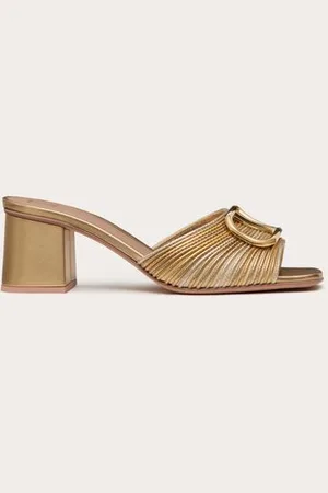 VALENTINO GARAVANI SLIDE-SANDALEN VLOGO SIGNATURE MIT CORNELY-STICKEREI, 60 MM Frau 35.5