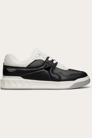 VALENTINO GARAVANI ONE STUD LOW-TOP-SNEAKER AUS MESH UND NAPPALEDER Mann 39.5
