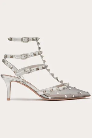 VALENTINO GARAVANI ROCKSTUD MESH-RIEMCHENPUMPS MIT KRISTALLEN, 65 MM Frau 36.5