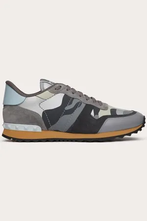 VALENTINO GARAVANI ROCKRUNNER CAMOUFLAGE SNEAKERS AUS NAPPAMATERIAL Mann 39.5