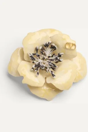 VALENTINO GARAVANI GARAVANI FLEUR LUMINEUSE KRAWATTENKLAMMER AUS METALL, EMAILLE UND STOFF Mann UNI