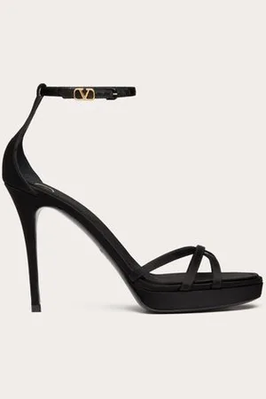 VALENTINO GARAVANI GARAVANI EVENINGLAM PLATEAU-SANDALEN AUS SATIN 120 MM Frau 35
