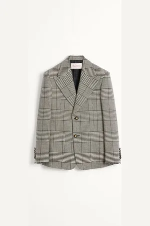 VALENTINO EINREIHIGE WOLLJACKE MIT KAROMUSTER AUF HAHNENTRITT Mann 44